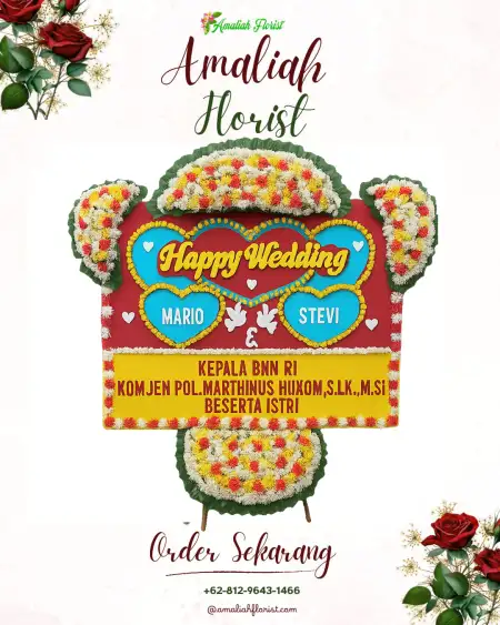 Papan Bunga Pernikahan Cidora